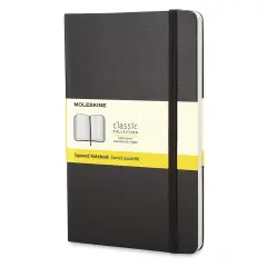 Moleskine Classic Hardcover Notebook - Black, Gridded, 8-1/4" x 5"