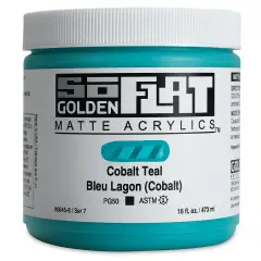 Golden SoFlat Matte Acrylic Paint - Cobalt Teal, 473 ml, Jar