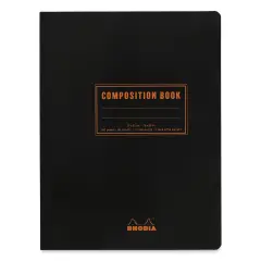 Rhodia Composition Book - Black, 9-7/8" x 7-1/2", 80 Sheets