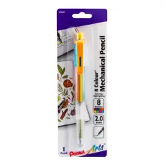 Pentel Arts 8 Color Mechanical Pencil (2.0mm), Assorted Accent Clip Colors 1-Pk