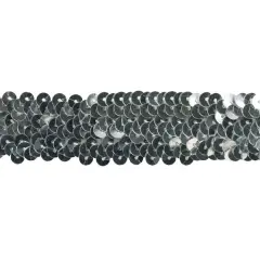 Belagio Stretch Sequin Trim, 1" Wide, 10-Yard Bolt, Silver
