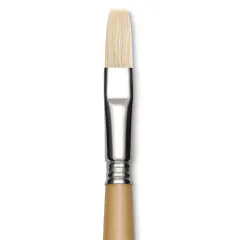 Escoda Clasico Chungking White Bristle Brush - Flat, Long Handle, Size 14