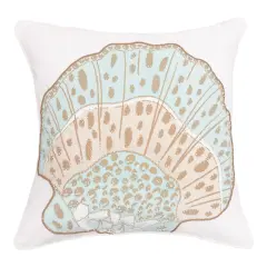 Beaded Amber Sands Shell Beaded Throw Pillow, 18" x 18"