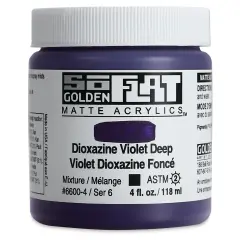 Golden SoFlat Matte Acrylic Paint - Dioxazine Violet Deep, 118 ml, Jar