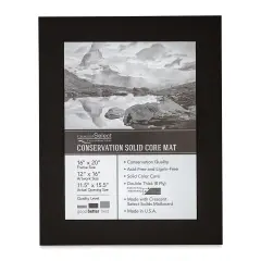 Crescent Select Conservation Solids Pre-Cut Mat - Deep Black, 8 ply, 16" x 20"