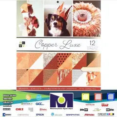 DCWV Card Stock 12"X12" Premium Printed Cardstock Stack, Copper Luxe, 18 Des/2 Each, 12 W/Foil PS-005-00564