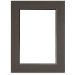 Blick Double Mat - Cinder over Smooth Black, 18" x 24" (12" x 18" opening)