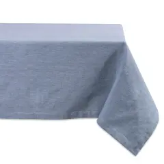 DII Blue Solid Chambray Tablecloth
