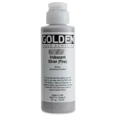 Golden Fluid Acrylic - Iridescent Silver (Fine), 4 oz bottle