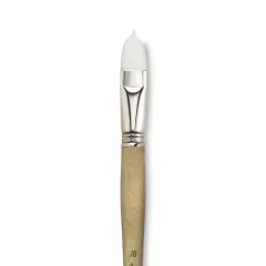 Escoda Perla Toray White Synthetic Brush - Filbert, Long Handle, Size 20