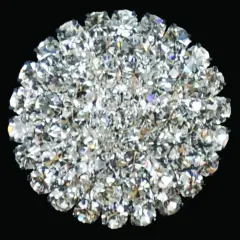 Belagio Rhinestone Shank Button, 0.75" Diameter, 1 Piece, Cluster Design, Silver/Crystal