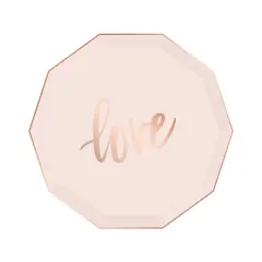 Paper Plates - Small - Blush & Rose Gold Love