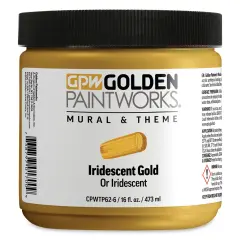 Golden Paintworks Mural and Theme Acrylic Paint - Iridescent Gold, 16 oz, Jar