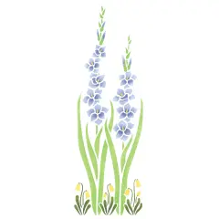 Tall Gladiolus Wall Stencil | 752 by Designer Stencils | Floral Stencils |