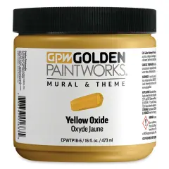 Golden Paintworks Mural and Theme Acrylic Paint - Yellow Oxide, 16 oz, Jar