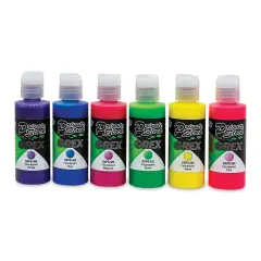 Grex Private Stock Airbrush Colors - Fluorescent Colors, Set of 6, 2 oz