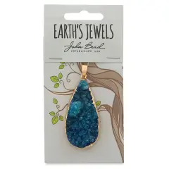 John Bead Earth's Jewels Semi-Precious Pendant - Blue, 50 mm