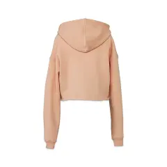 Bella + Canvas Cropped Fleece Hoodie - Peach, Size X-Large