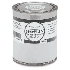 Gamblin Artist's Oil Color - Ivory Black, 16 oz Can