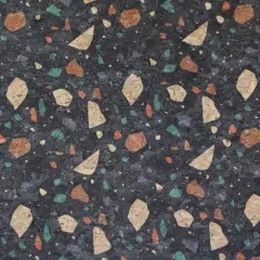 Belagio Cork Fabric, 18" x 15", Terrazzo Print, Black Multi