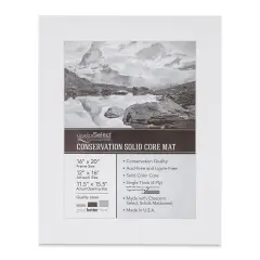 Crescent Select Conservation Solids Pre-Cut Mat - Vivid White, 4 ply, 16" x 20"