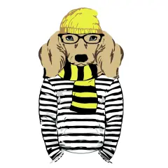 Artwille DIY Paint by Numbers for Adults and Kids, Acrylic Painting Kit - "Stylish Dog", 13.8 x 17.7 in