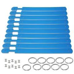 Blank Leather Keychains &ndash; DIY Engraving Kit, Pack of 10 (&frac34;" x 4.5") Ultra Blue