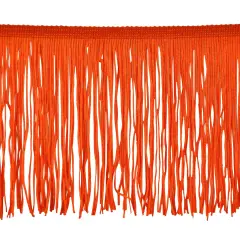 Belagio Chainette Fringe, 6" Wide, Orange, 10-Yard Bolt