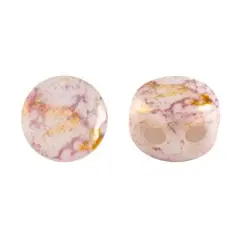 Kalos&reg; Par Puca&reg;, 2 Hole Bead, Opaque Mix Rose/Gold Ceramic Look, 10 grams
