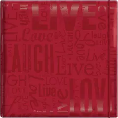 MBI Gloss Post Bound Album 12"X12"-Live, Love & Laugh - Red