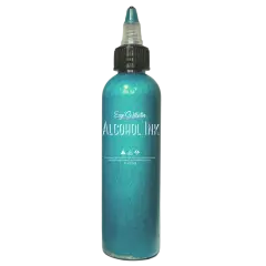 Premium Alcohol Ink | Metallic and Vibrant | High Saturated Unique Colors | For Tumblers, Coasters, Resin Dye, Alcohol Ink Paper, Yupo, Resin Petri Dish | 4 oz by volume | by Ezgi Sertcetin Metallic turquoise