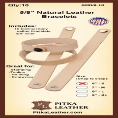 5/8 Inch Natural Leather Bracelets Blank 10 Pack &ndash; DIY for Stamping, Tooling, Painting, Engraving, Burning & Decorating