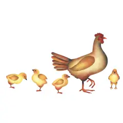 Chicks with Hen Wall Stencil | 479 by Designer Stencils |