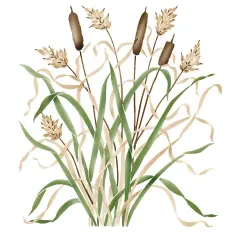New Cattails Wall Stencil | 2607 by Designer Stencils | Reusable Art Craft Stencils for Painting on Walls, Canvas, Wood |