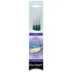 Da Vinci Nova Synthetic Brushes - Miniature Painting Set, Short Handle, Set of 5