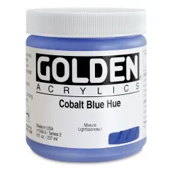 Golden Heavy Body Artist Acrylics - Cobalt Blue Hue, 8 oz Jar
