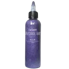Premium Alcohol Ink | Metallic and Vibrant | High Saturated Unique Colors | For Tumblers, Coasters, Resin Dye, Alcohol Ink Paper, Yupo, Resin Petri Dish | 4 oz by volume | by Ezgi Sertcetin Metallic lilac