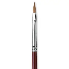 Da Vinci Kolinsky Red Oil Sable Brush - Filbert, Long Handle, Size 2