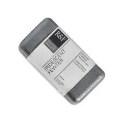 R&F Encaustic Paint Block -Iridescent Pewter, 40 ml block
