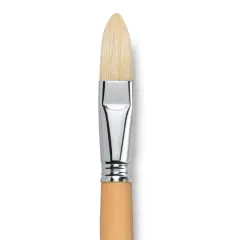Escoda Clasico Chungking White Bristle Brush - Long Filbert, Long Handle, Size 20