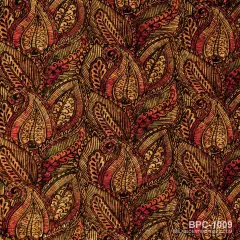 Belagio Cork Fabric, 18" x 15", Paisley Print, Red Multi