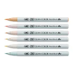 Kuretake Zig Clean Color Real Brush Pens - Portrait Colors I, Set of 6