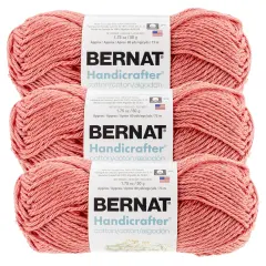 (Pack of 3) Bernat Handicrafter Cotton Yarn - Solids-Tangerine