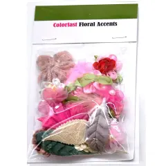 Belagio Colorfast Floral Accents, Assortment of Flowers, 25 Piece Pack, Pink