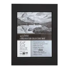 Crescent Select Conservation Solids Pre-Cut Double Mat - Dark Gray/Deep Black, 4 ply, 18" x 24"