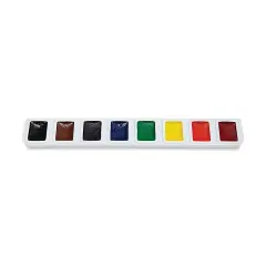 Prang 8-Color Watercolor Refill - Square, pkg of 12 Assorted colors, Half Pans