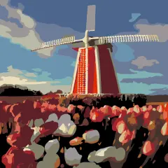 Artwille DIY Paint by Numbers for Adults and Kids, Acrylic Painting Kit - "Old Mill", 13.8 x 17.7 in