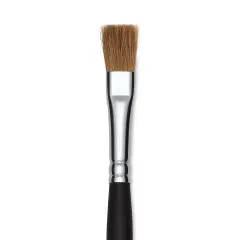 Old Holland Kolinsky Sable Brush - Flat, Long Handle, Size 8