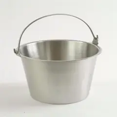 Admiral Craft Pure Brushed Stainless Steel Milk Pail 10 Inch 13 Quart