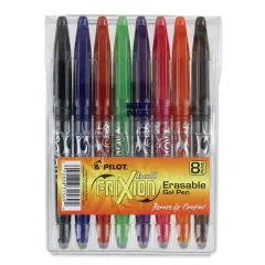 Pilot Frixion Erasable Gel Pens - Assorted Colors, Set of 8, Fine